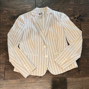 Etcetera Khaki and Cream Striped Blazer